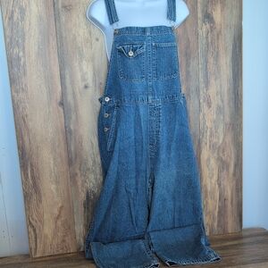 Xhilaration Vintage 90s Blue Denim Women Jeans Bib Overalls L              F181
